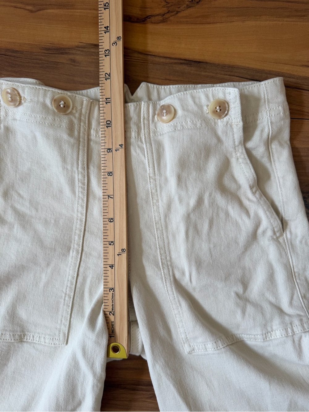 Pilcro Cream High-Rise Wide-Leg Utility Trousers - Picture 11 of 12
